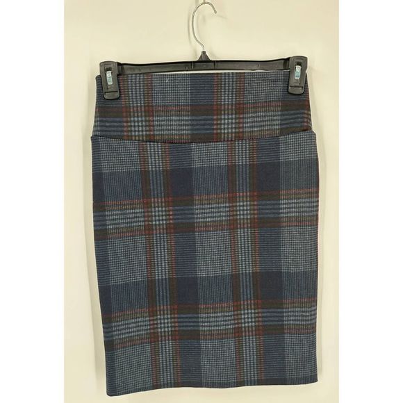 NWOT Ashley  Blue Plaid Pencil‎ Skirt Petite Small - Picture 4 of 5
